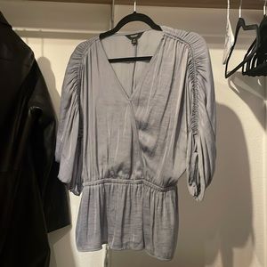 Simply Vera Wang blue satin like blouse